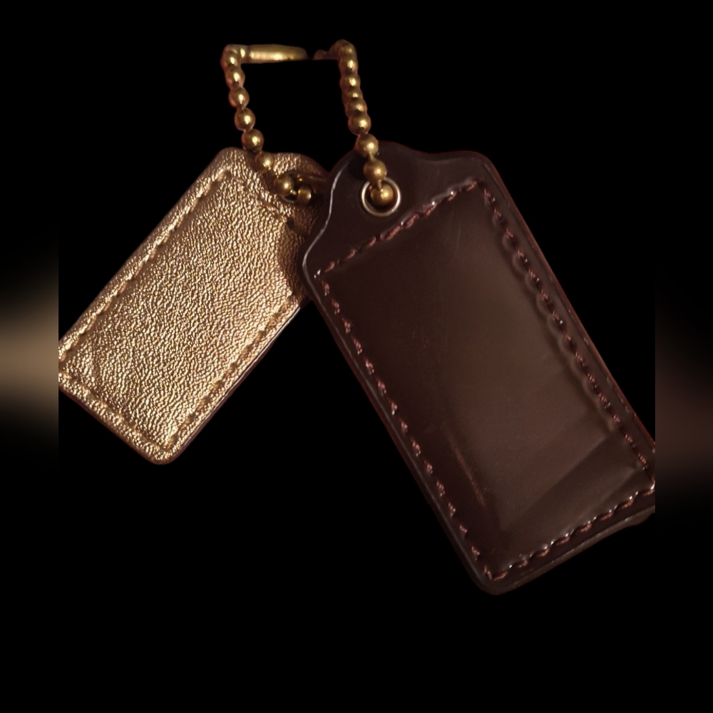 Low Start  - Coach Brown and Gold Leather Keychain Set - Picture 2 of 2